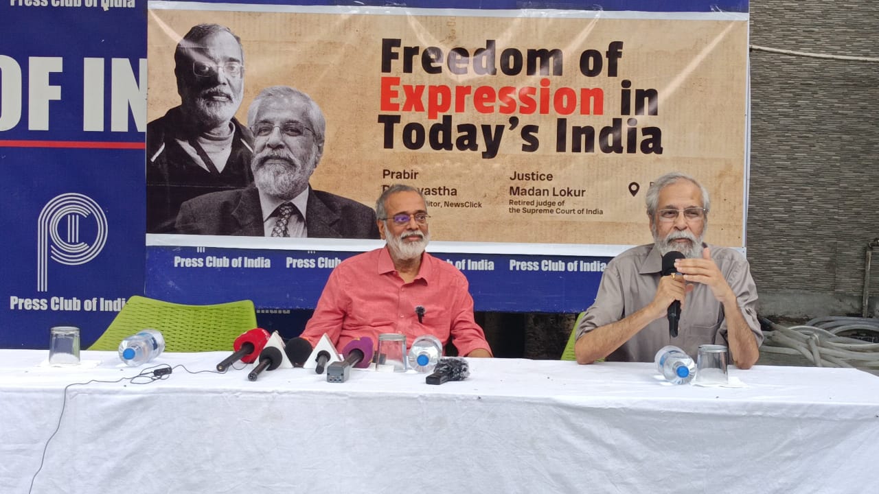 Press Meet by Prabir Purkayastha and Justice Madan Lokur at Press Club